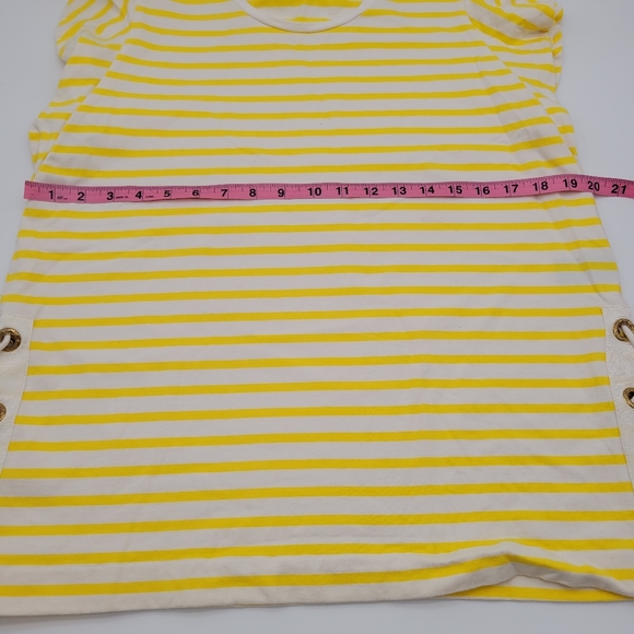 Lauren Ralph Lauren Striped Cotton Flutter-Sleeve T-Shirt Womens‎ Sz L - Picture 8 of 13